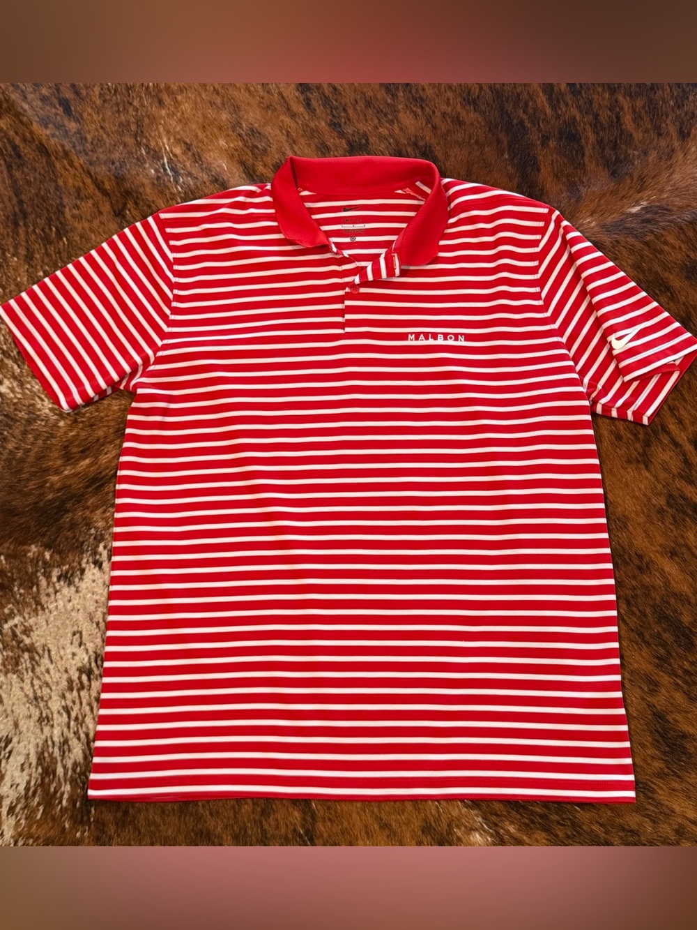 Malbon Golf x Nike Dri-FIT Victory Stripe Polo Red White Golf Men’s L DH0835-657